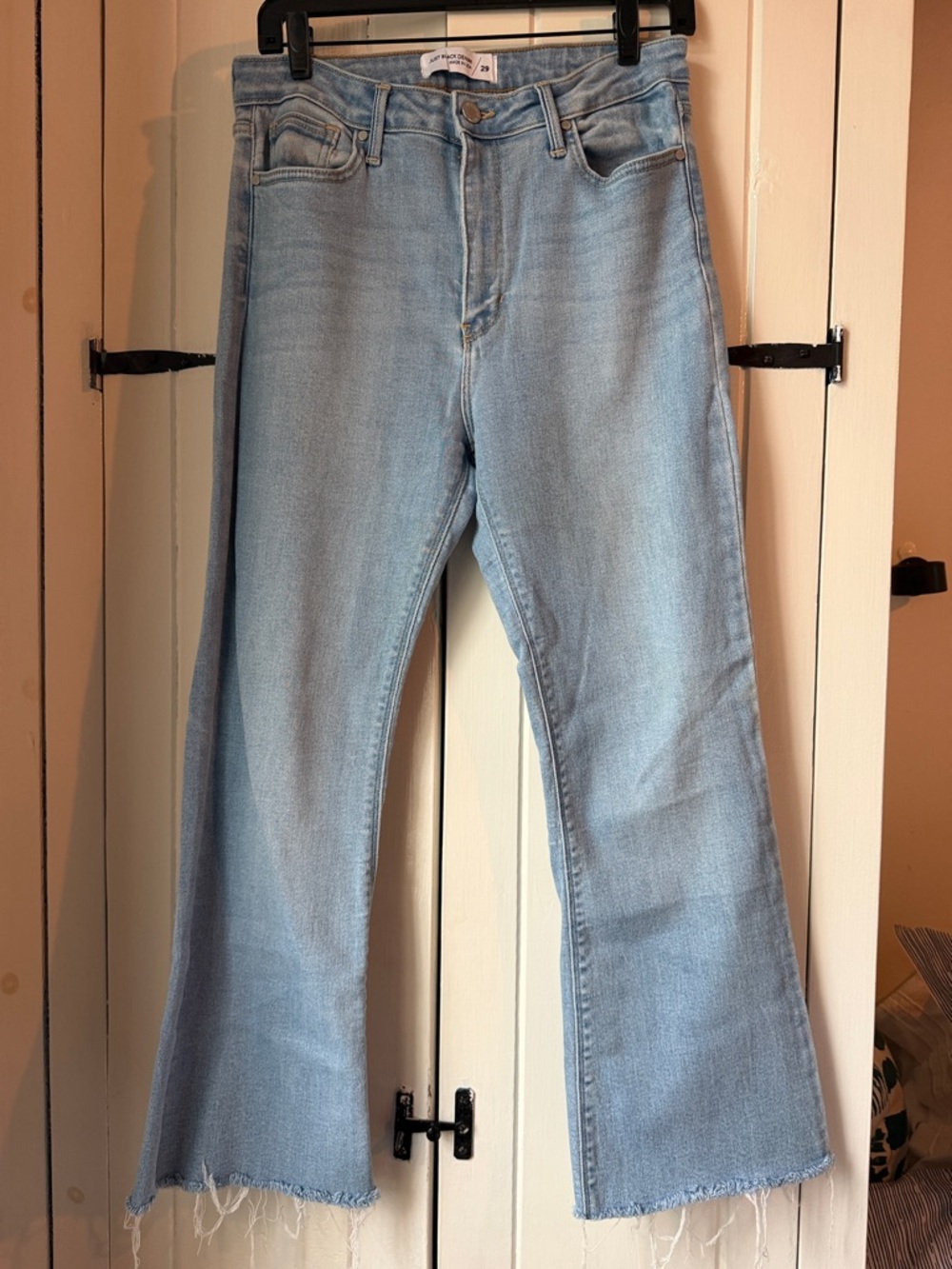 Just Black Denim Light Blue Mid-Rise Flare Jeans